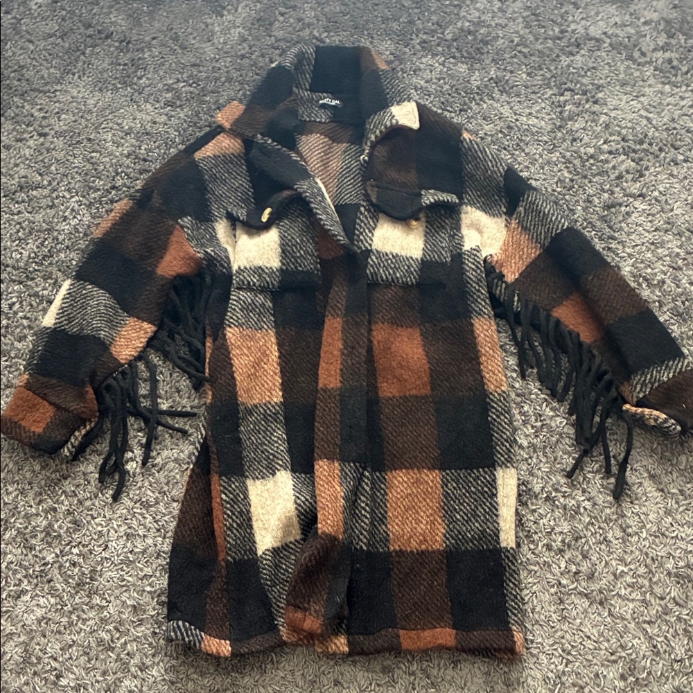 Plaid Fringe Women's Jacket